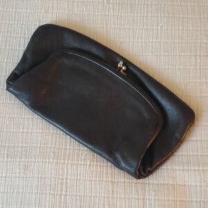 Elegant Black Leather Men's Clutch